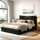 Artiss Queen Bed Frame with Horizontal Gas Lift Storage with LED Light USB Type-C Charging Station Black Velvet-13