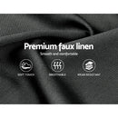 Artiss Tino Bed Frame Double Size Charcoal Fabric-4