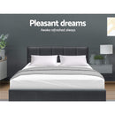 Artiss Tino Bed Frame Double Size Charcoal Fabric-5