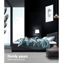 Artiss Tino Bed Frame Double Size Charcoal Fabric-6