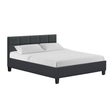 Artiss Tino Bed Frame Queen Size Charcoal Fabric - 0