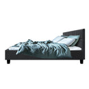 Artiss Tino Bed Frame Queen Size Charcoal Fabric-5