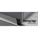 Artiss Tino Bed Frame Queen Size Grey Fabric-7