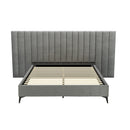 Artiss Bed Frame Queen Size Velvet Grey LOTT-3
