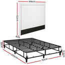 Artiss Queen Bed Frame with Headboard Platform Bed Base Grey Beige Fabric Metal-2