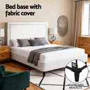 Artiss Queen Bed Frame with Headboard Platform Bed Base Grey Beige Fabric Metal-4