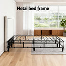 Artiss Queen Bed Frame with Headboard Platform Bed Base Grey Beige Fabric Metal-5