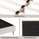 Artiss Queen Bed Frame Platform Bed Base Upholstered Headboard Linen Fabric Beige-7