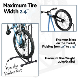 Weisshorn 4-in-1 Bike Parking Stand Vertical Floor Storage Rack for 24"-27.5" Bicycles, Adjustable Height Repair Maintenance Stand, Stable Indoor Garage Space Saver with Non-slip Rubber Feet - 0