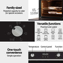 Devanti Electric Built In Wall Oven 80L Convection Grill Ovens Stainless Steel-4