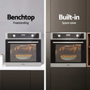 Devanti Electric Built In Wall Oven 80L Convection Grill Ovens Stainless Steel-7