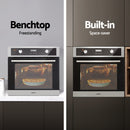 Devanti Electric Built In Wall Oven 80L Convection Grill Ovens Stainless Steel-7