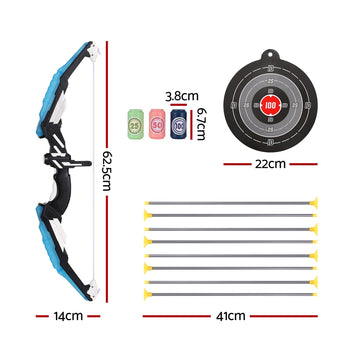 Keezi Kids Bow and Arrow Target Set Outdoor Sport Archery Toys Bottle LED Light - 0