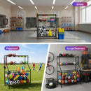 Everfit Sports Equipment Organizer Storage with Wheels Multi-Sport Garage Gym Black-6