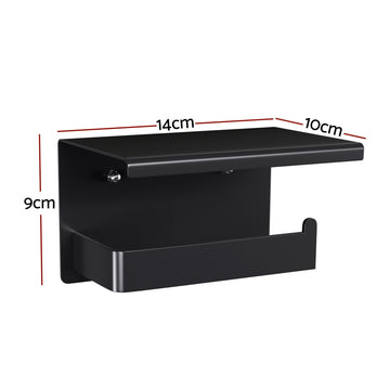 Cefito Toilet Paper Roll Holder w/ Storage Shelf - 0