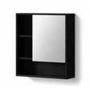 Cefito Bathroom Mirror Cabinet Mirrored Medicine Adjustable Shelf Wall Mounted 560mm Black-1
