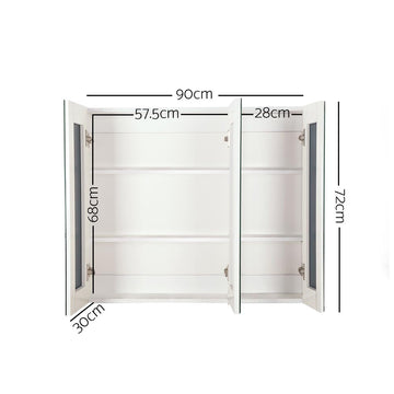 Cefito Bathroom Vanity Mirror with Storage Cabinet - White - 0