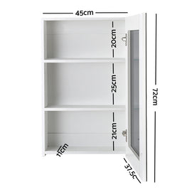 Cefito Bathroom Mirror Cabinet 450x720mm White - 0