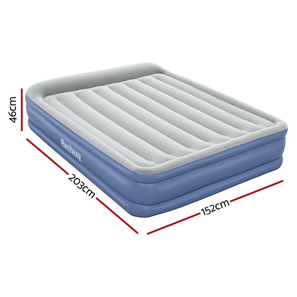 Bestway Air Mattress Queen Inflatable Bed 46cm Airbed Blue - 0