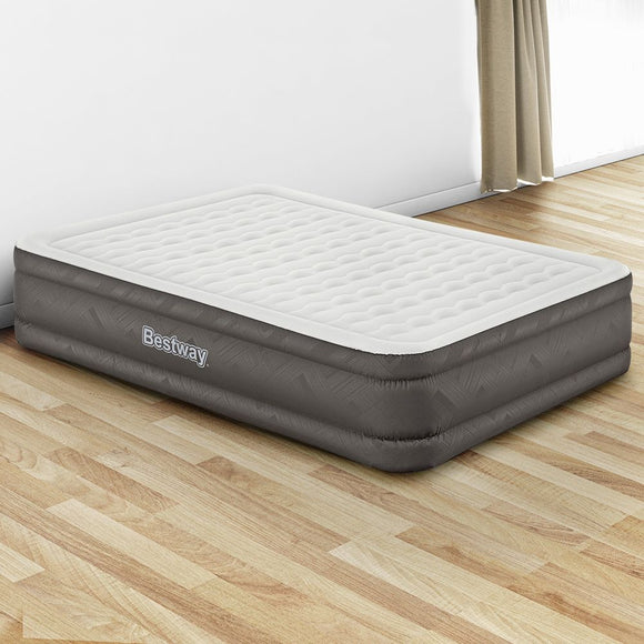 Bestway Queen Air Mattress with Built-in Pump Fortech Inflatable Bed 46cm