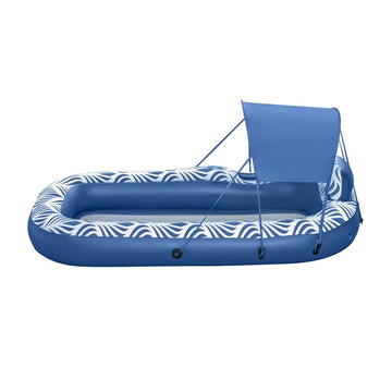 Bestway Inflatable Floating Float Lounger with Sunshade Canopy 1.98Mx1.12M Blue - 0