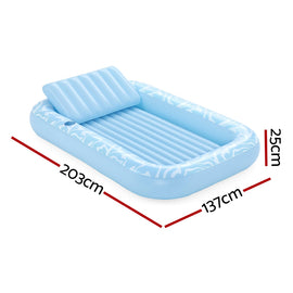 Bestway Float Floating Seat Pool Lounger Inflatable Lounge Chair Bed Pillow Cup Holder 2.03MX1.37M - 0