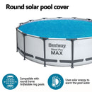 Bestway Pool Cover Solar Fits 4.17m Round Above Ground Swimming Pool Blanket-5