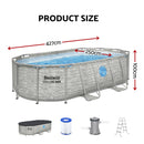 Bestway Swimming Pool 427x250x100cm Steel Frame Above Ground Pools Filter Pump Ladder 7250L-2