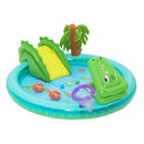 Bestway Kids Inflatable Splash Play Pool with Slide Ball Crocodile Fishing Net-1