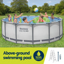Bestway Swimming Pool 427x427x122cm Steel Frame Above Ground Pools Round Filter Pump Ladder-4