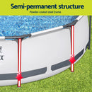 Bestway Swimming Pool 427x427x122cm Steel Frame Above Ground Pools Round Filter Pump Ladder-5