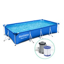 Bestway Swimming Pool 400x211x81cm Steel Frame Above Ground Pools w/ Filter Pump 5700L-1