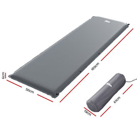 Weisshorn Self Inflating Mattress Camping Sleeping Mat Air Bed Pad Single Grey - 0