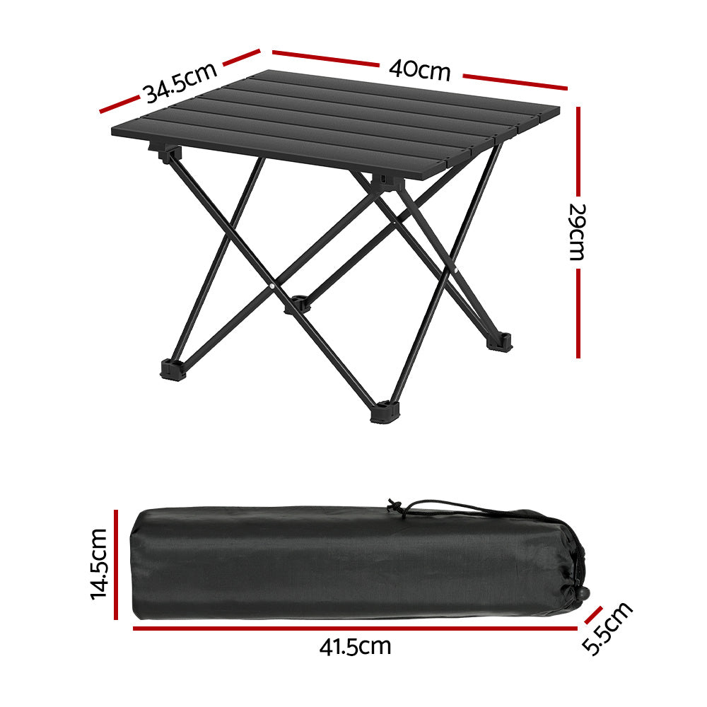 Weisshorn Folding Camping Table 40CM Roll Up Outdoor Picnic BBQ Aluminium Desk - 0