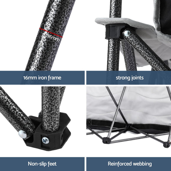 Weisshorn Camping Chair Double Folding Moon Chair Portable Seat 240KG