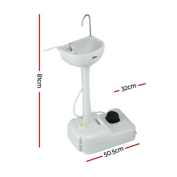 Weisshorn Camping Basin Portable Hand Wash Sink Stand 19L Capacity - 0
