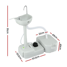 Weisshorn Camping Basin Portable Hand Wash Sink Stand 43L Capacity - 0