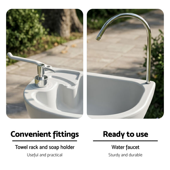 Weisshorn Camping Basin Portable Hand Wash Sink Stand 43L Capacity