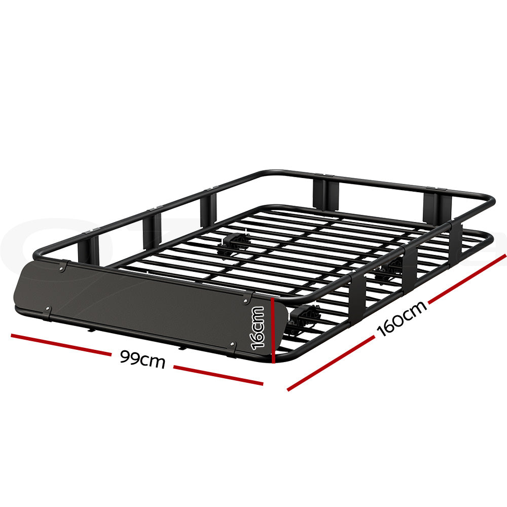 Giantz Universal Car Roof Rack Basket Luggage Vehicle Cargo Carrier 160cm Black - 0