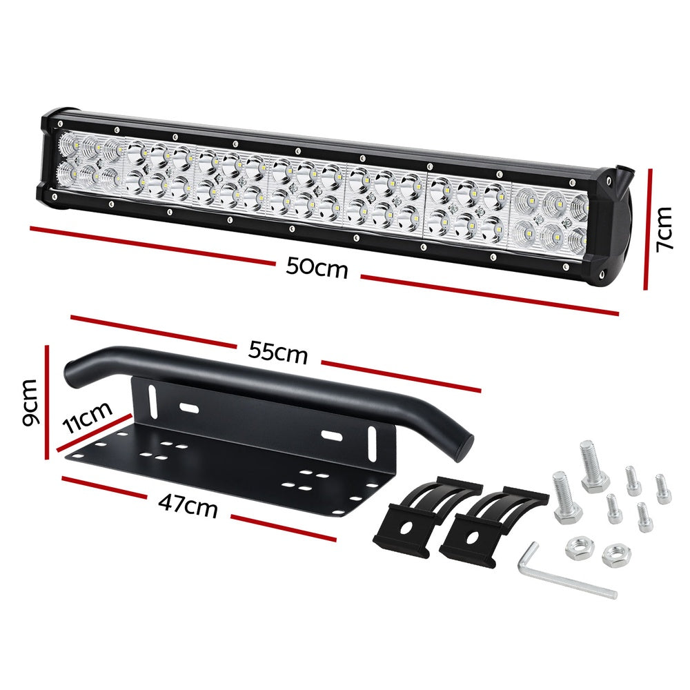 Giantz LED Driving Light 20 Inch Flood Spot Light Bar Driving Lamp Offroad Truck - 0