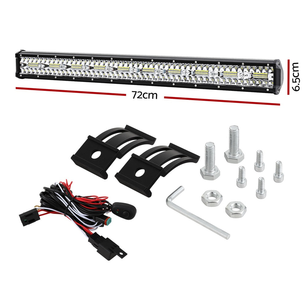 Giantz LED Driving Light 28 Inch Flood Spot Light Bar Driving Lamp Offroad Truck - 0