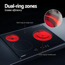 Devanti Electric Ceramic Cooktop 60cm Kitchen Cooker 4 Burner Hob Touch Control 5200W-6