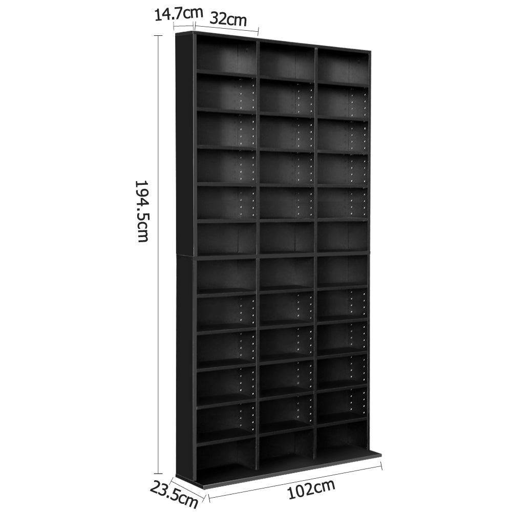 Artiss Bookshelf CD Storage Rack - BERT Black - 0