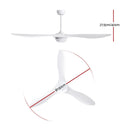 Devanti 52'' Ceiling Fan DC Motor w/Light w/Remote - White-2