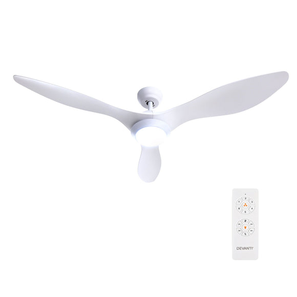 Devanti 52'' Ceiling Fan DC Motor w/Light w/Remote - White