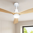 Devanti 52'' Ceiling Fan DC Motor LED Light Remote - Light Wood-1