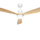 Devanti 52'' Ceiling Fan DC Motor LED Light Remote - Light Wood-2