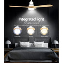 Devanti 52'' Ceiling Fan DC Motor LED Light Remote - Light Wood-7