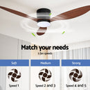 Devanti 52'' Ceiling Fan DC Motor w/Light w/Remote - Dark Wood-3