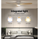 Devanti 52'' Ceiling Fan DC Motor w/Light w/Remote - Light Wood-5